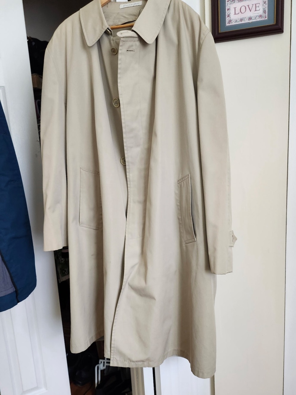 Men's 46 Fleece Lined Trench Coat